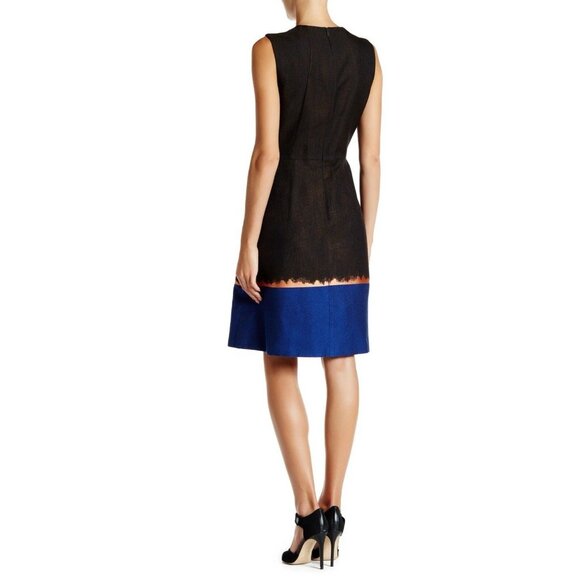 Hugo Boss Dress 8 Gray Black Gold Blue A Line Pockets NWT $495 NEW - Picture 6 of 13